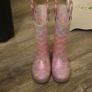 Western Chief Pink Heart Kids Rain Boots